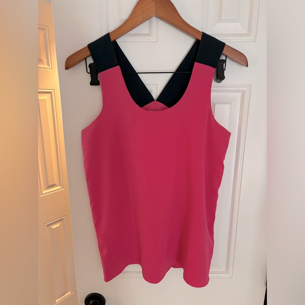 Banana Republic Pink & Navy Top | XS | EUC